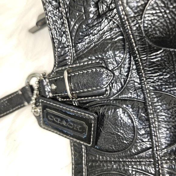 Coach Gallery Embossed Patent Leather shoulder Bag Black  #19462 EUC - Picture 9 of 15